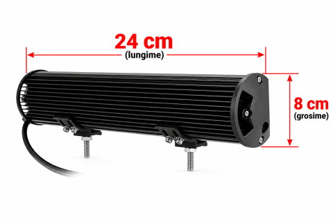 Proiector LED Auto Offroad Dublu 96W, 12V-80V, Spot cu Lupă, IP67 [4]