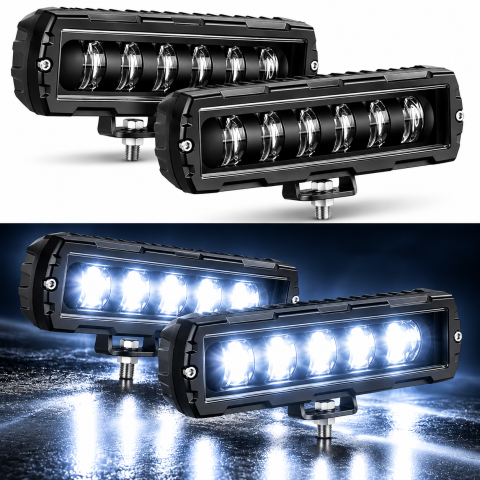 Proiectoare de ceata - Proiector LED Bar 40W 10-80V 6 LED 6500K Alb Xenon