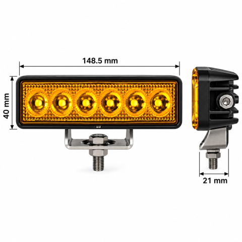 Proiector LED Galben 2800k 12-24V, 6 LED, 15x4 cm, [6]