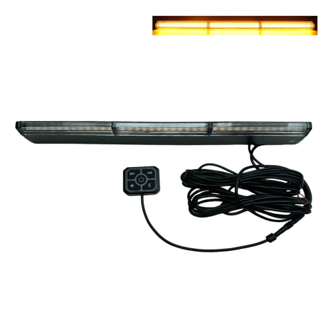 Proiector LED stroboscopic 12-24V, 15W, 47 cm, galben, cu telecomandă, super slim – IP65 [8]