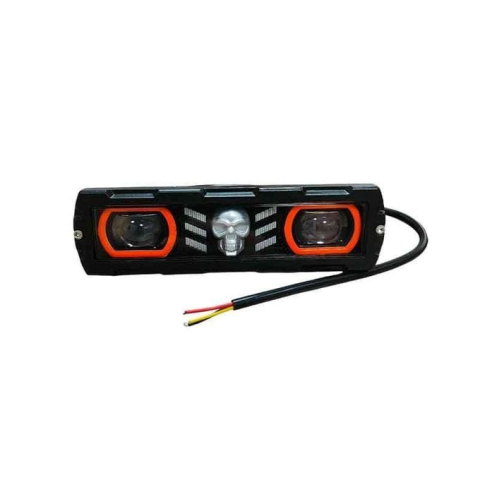 Proiector Moto LED SMD Slim cu 2 Lupe și DRL, Lumină Albă [1]