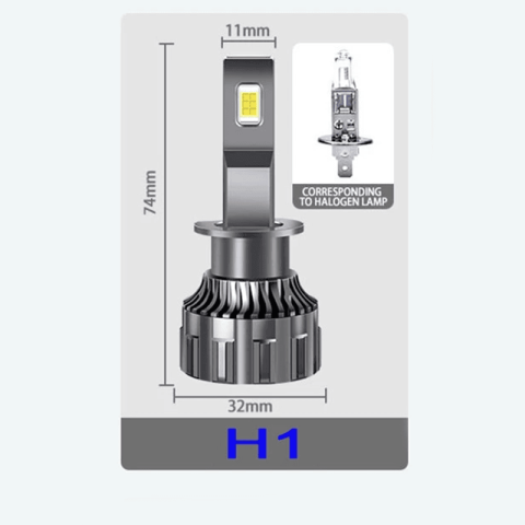 Set 2 Becuri LED H1 Canbus 120W – 12000 LM, 6000K Alb Rece, V20 [6]