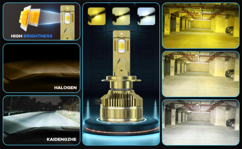 Set 2 Becuri LED Smart H7 Control prin telecomanda, 300W / 35.000LM, alb, galben (3000,4300 si 6000k) [2]