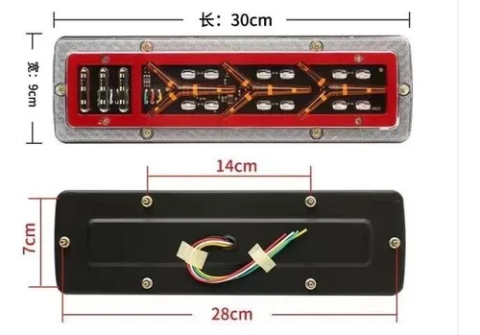 Set 2x Lampă Stop LED 12V – Carcasă Metalică – 5 Funcții – Semnalizare Dinamică – Efect Neon [2]
