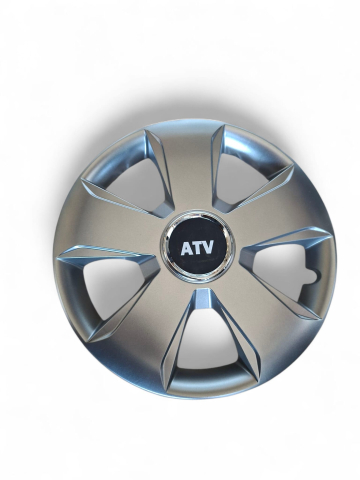 Set 4 Capace Roți 12” Gri Metalizat cu Logo ATV – Compatibile cu Jante de Tablă [1]