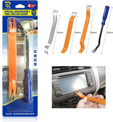 Cosmetica auto - Set 4 Instrumente Demontare Plastice Auto, Cleme si Ornamente