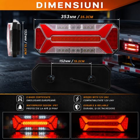 Set Stopuri LED NEON E68 Omologate Semnal Dinamic [3]