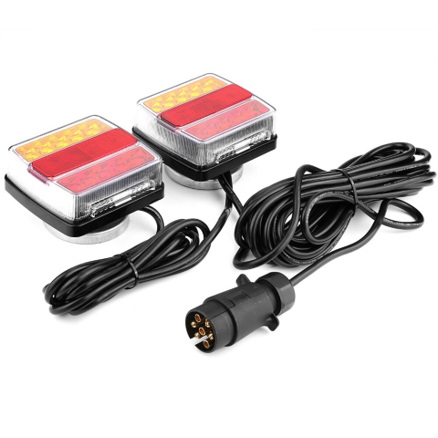 Stop remorca bec - Set Stopuri LED Magnetice pentru Remorcă – 12V, Priză 7 Pini, Cablu 7.5m