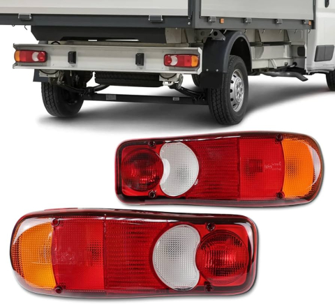 Proiectoare cu LED - Stopuri Spate Fiat Ducato Stanga + Dreapta 12V/24V cu Cablaj si Becuri  Duba, Camper, Platforma, Autorulota