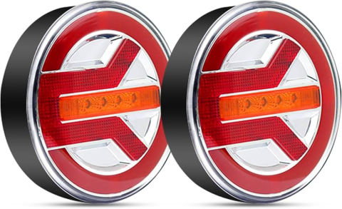Stop LED Rotund 140mm 12V 24V Semnalizare Dinamică pentru Remorcă și Camion [4]