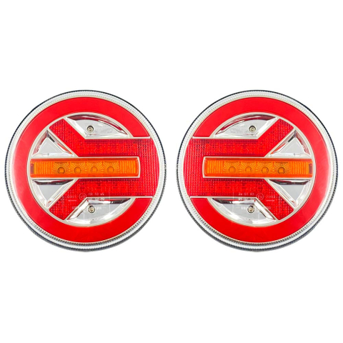 Stop LED Rotund 140mm 12V 24V Semnalizare Dinamică pentru Remorcă și Camion [3]