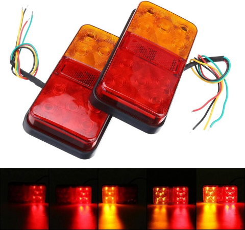 Leduri - Set 2 Stopuri LED Remorcă 12V cu Reflector IP65 148 mm