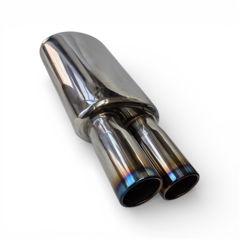 Tobe sport 2 iesiri inox - Toba sport cu 2 iesiri din inox rotunde arse