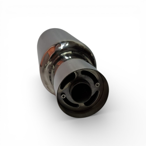 Tobă inox sport cu ornament rotund la capăt, 45 cm, intrare 5,9 cm, ieșire 8,9CM [6]