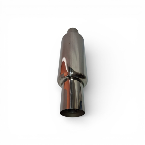 Tobă inox sport cu ornament rotund la capăt, 45 cm, intrare 5,9 cm, ieșire 8,9CM [5]