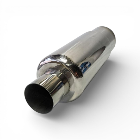 Tobă inox sport cu ornament rotund ars la capăt, 38 cm, intrare 5,9 cm, ieșire 8,9CM [5]