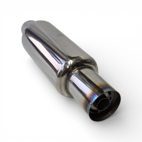 Tobă inox sport cu ornament rotund ars la capăt, 45 cm, intrare 5,9 cm, ieșire 8,9CM [4]