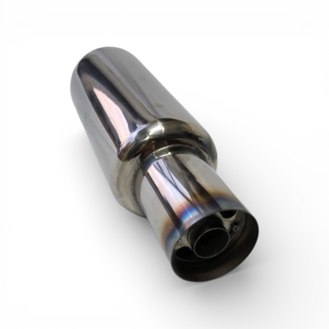 Tobă inox sport cu ornament rotund ars la capăt, 45 cm, intrare 5,9 cm, ieșire 8,9CM [2]