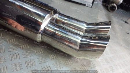 Tobe sport 2 iesiri inox - Toba sport inox cu 2 iesiri ridicate