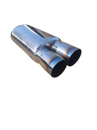 Tobe sport 2 iesiri inox - Toba sport inox cu doua iesiri arse