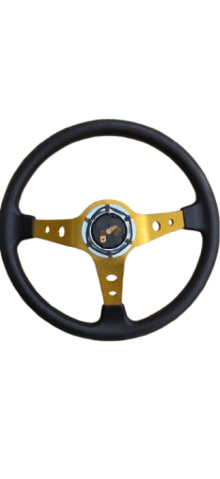 Volan sport auriu metalic, universal, 33 cm [2]