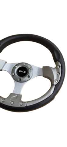 Volan sport gri metalic, universal, 33 cm [2]