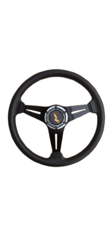 Volan sport negru metalic, universal, 33 cm [3]