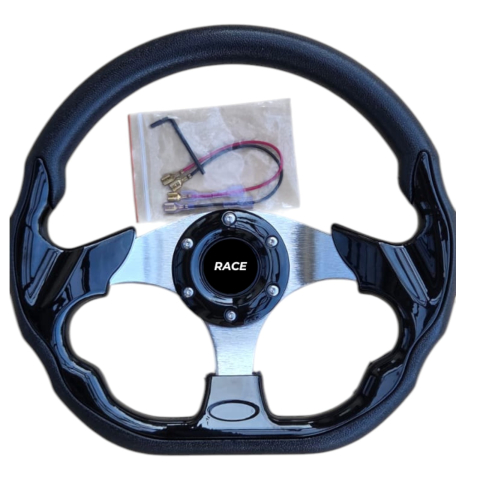 Volane sport - Volan sport negru cu gri, universal, 33 cm