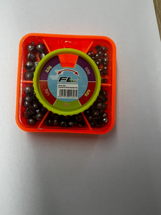 Set Plumbi Despicați pentru Pescuit, 5 Gramaje, Cutie Compartimentată – 100 g [2]