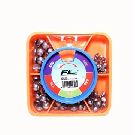 Plumbi - Set Plumbi Despicați pentru Pescuit, 5 Gramaje, Cutie Compartimentată – 100 g