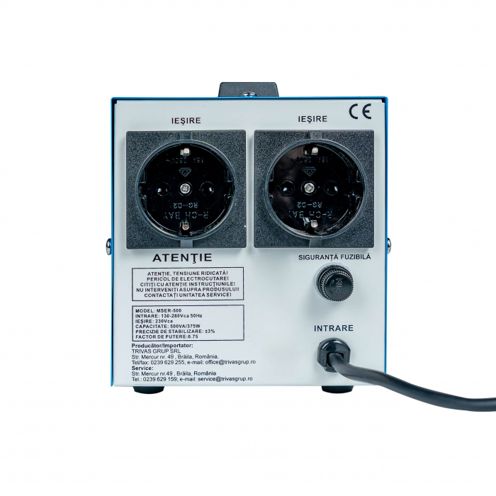 Stabilizator monofazat cu servomotor Westech MSER 1000VA pentru protecția echipamentelor electronice. [3]