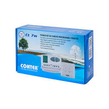Termostat de cameră fără fir CONTER CT7W cu ecran digital și butoane de programare [1]