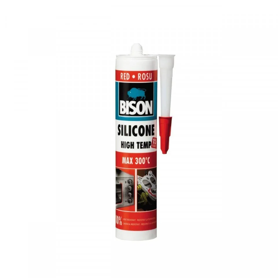 Piese si Accesorii Universale - Silicon rezistent la temperaturi inalte BISON High Temp roșu 280ml
