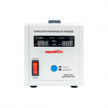 Stabilizator Tensiune - Stabilizator monofazat cu servomotor Westech MSER 1000VA pentru protecția echipamentelor electronice.