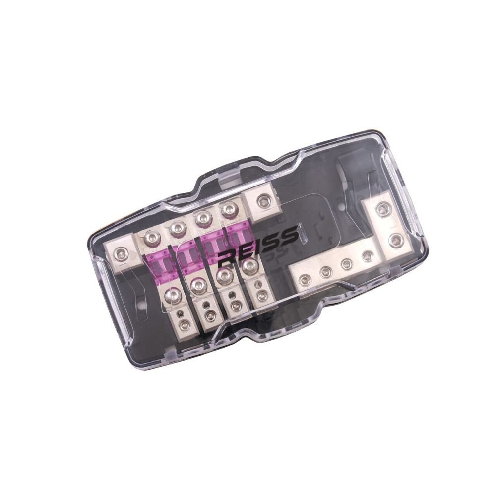 Distribuitor cu sigurante Reiss RS-4AFS4 4 intrari si 4 iesiri sigurante Mini ANL [1]