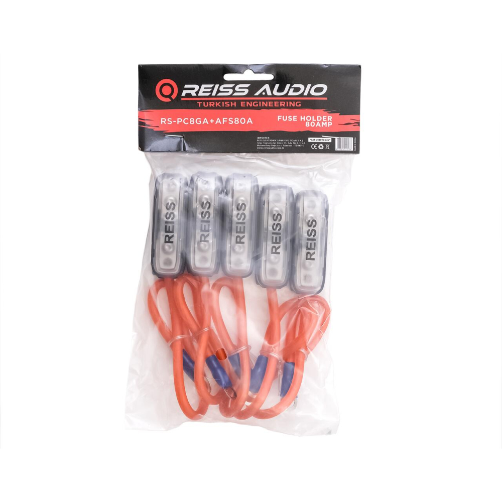 Set 5 sigurante cu cablu OFC 10mm si papuc Reiss PC8GA+AFS80A [4]