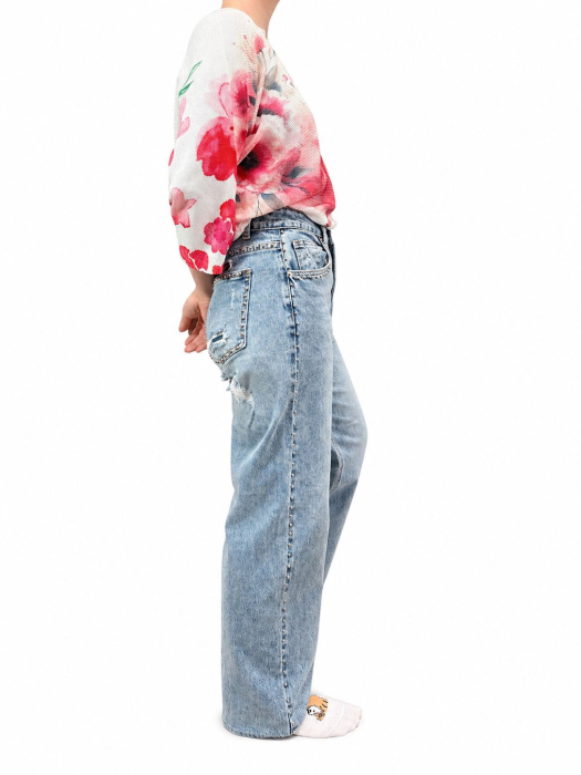 Blugi wide leg cu ținte metalice – model premium [3]