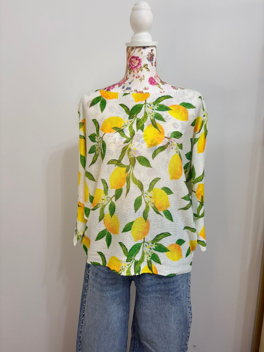 Bluză damă cu imprimeu lămâi – fresh & vibrantă [3]