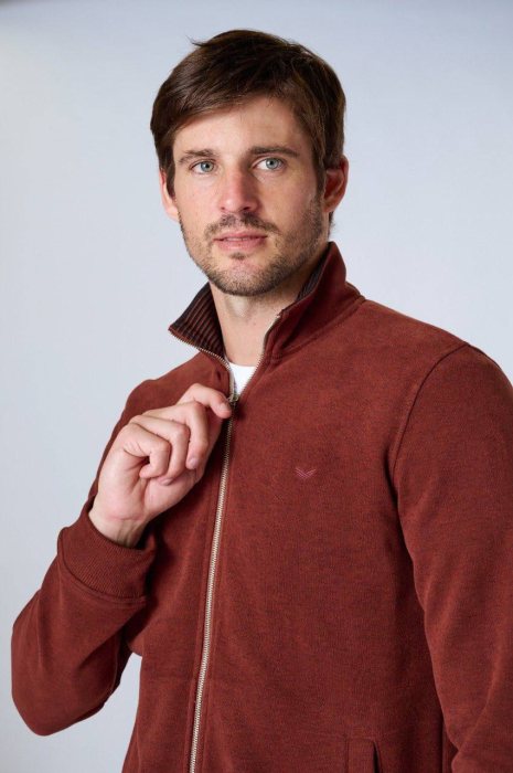 Cardigan Bărbătesc cu Fermoar – Maro Cinnamon [2]