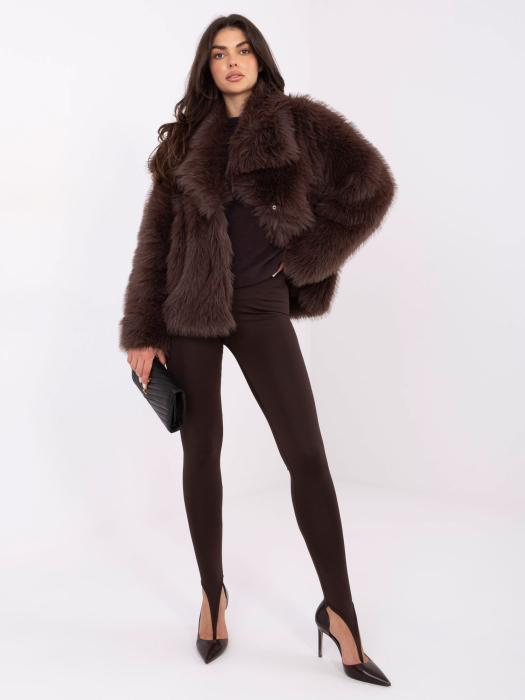 Jachetă de blană neagră cu buzunare [4]