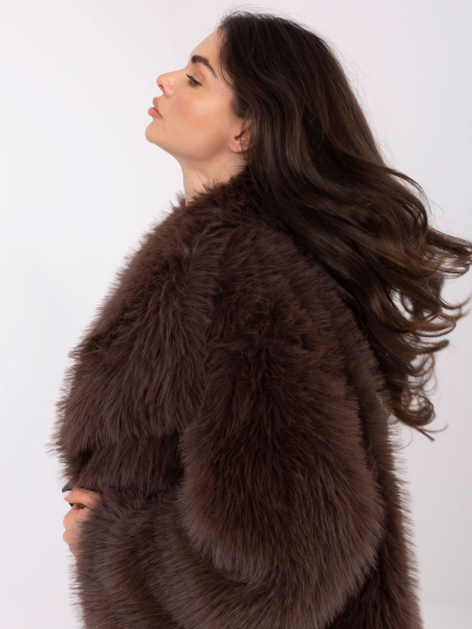 Jachetă de blană neagră cu buzunare [3]