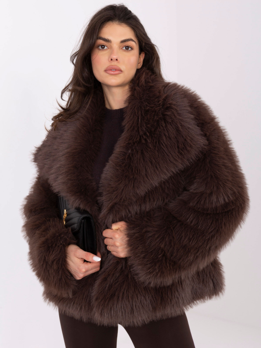 Jachetă de blană neagră cu buzunare [5]