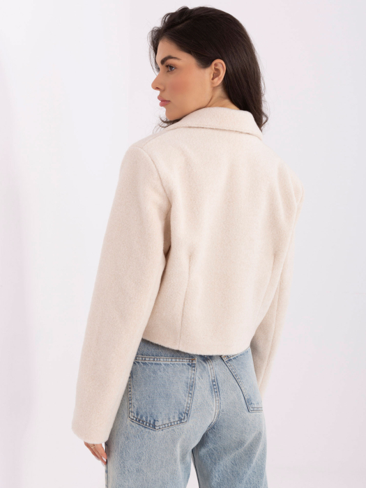 Palton scurt de dama Ecru [3]