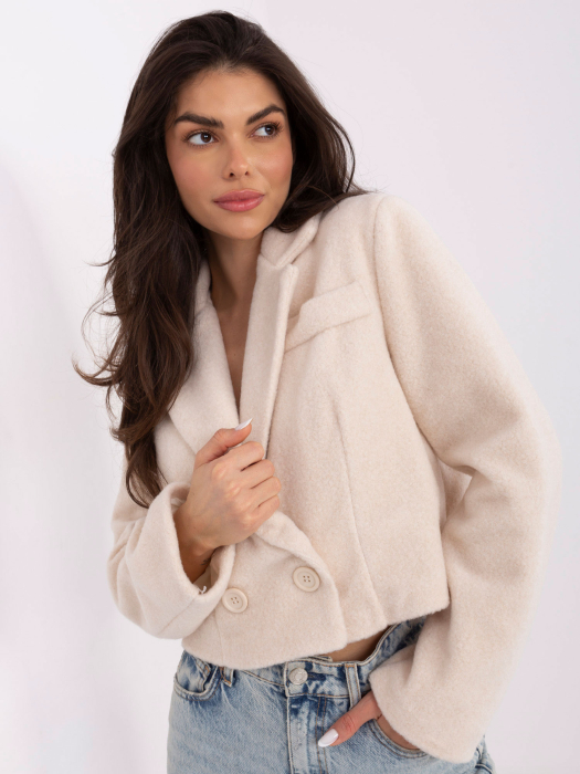 Palton scurt de dama Ecru [2]