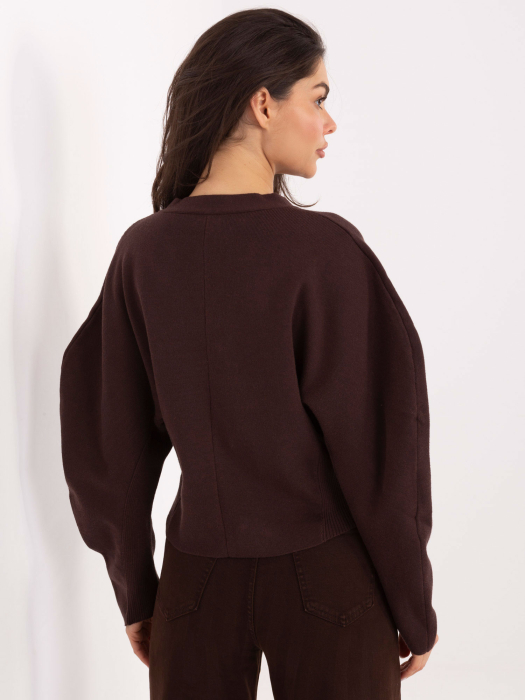 Pulover cu inchidere pe capse Maro [2]