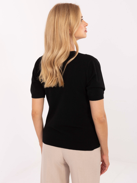 Pulover elegant cu mâneci scurte și lanț decorativ [2]