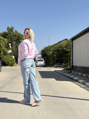 Blugi wide leg cu ținte metalice – model premium [2]