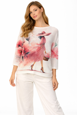 Bluze/Cămăși - Bluza dama cu imprimeu artistic