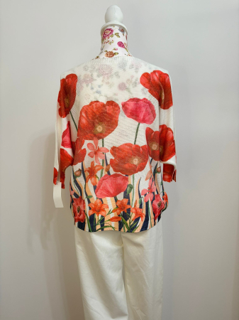 Bluză damă cu imprimeu floral roșu – feminină și elegantă [1]