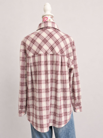 Cămașă damă tip jachetă în carouri – overshirt bumbac, mărime unică [1]